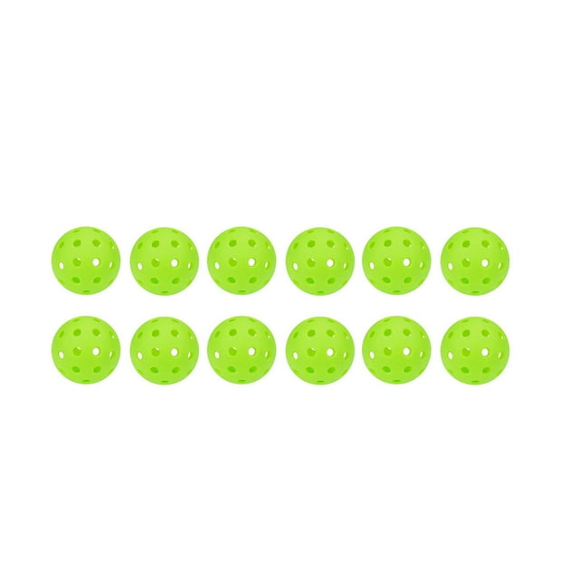 relayinert 12 Pcs Balles de Pickleball Durables avec Trous pour Compétition Extérieure Balles de Travail Exquises Vert