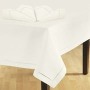Hometrends Hemstitched Tablecloth & Napkin Set, Ivory