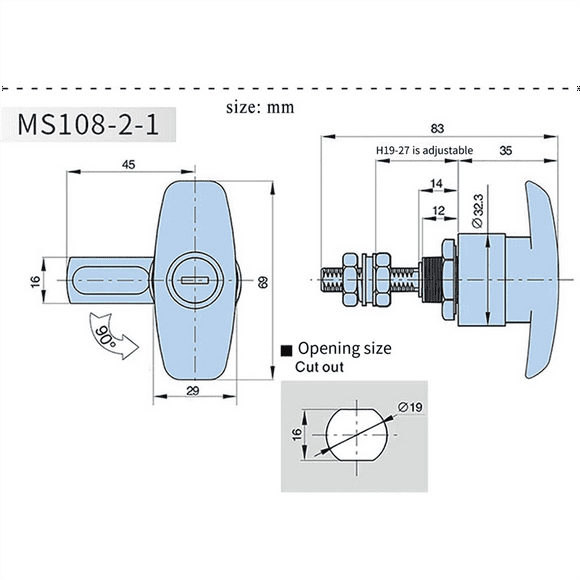 2 RV Trailer T-Handle Locks Cam Locks, Cabinet Locks, Drawer Locks, Rear Fixed T-Handle Locks, Shed Door Locks