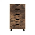 thumbnail image 2 of Drawer Dresser Storage Cabinet for Makeup Dresser Tall Chest of Drawers, Drawer Chest Makeup Cabinet for Bedroom by Naomi Home-Color:Rustic Brown,Size:5 Drawer, 2 of 11