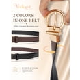 thumbnail image 3 of Vorliqent Womens Belts Reversible Leather Belts for Women Black Coffee Belt for Jeans Dresses One Belt Reverse Two Side, 3 of 7