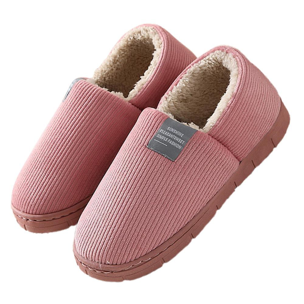 Details about   Women's Warm Memory Foam House Shoes Indoor Outdoor Winter Slippers Pink 
