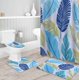 thumbnail image 4 of NEWSUYAA Cortina de ducha con hojas de selva tropical y alfombras, juego de baño, 4 piezas de decoración de baño de hojas modernas con cortinas impermeables con ganchos, funda para asiento de, 4 of 7
