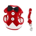 thumbnail image 1 of Methold Conjunto de correa y arnés para cachorros, traje con corbatín, ropa, Cable de transporte, suministros de chaleco para mascotas Suministros para perros Rojo/M, 1 of 6