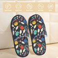 thumbnail image 2 of Balery Bowling Ball Pantuflas de Casa de Felpa Silenciosas con Diseño Estampado, Zapatillas Cómodas Antideslizantes de Algodón para Interior-Large, 2 of 8
