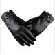 thumbnail image 1 of Homme en Cuir Gant, Hiver Chauds Mitaines Tactile Cachemire Doublure Gants pour Conduite, Textos, Moto, Noir, 1 of 5