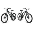 thumbnail image 3 of RONSHIN Mountain Bikes For Mens Womens, 24" Mountain Bike, 21-Speed Full Suspension Bicycles With Front Fork & Shock Absorber, Steel Frame Ergonomics City Bike, 3 of 8
