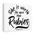 thumbnail image 4 of Scripture Walls  More Than Rubies Proverbs 31:10 Bible Verse Canvas Christian Wall Art Ready to Hang Unframed, 4 of 12