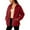 Red, variant on 2025 Fall Winter Fleece Jacket for Women Zipper Stand Collar Casual Coats Long Sleeve Warm Outwear with Pockets