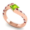 thumbnail image 2 of Diamond-Capitals 1.20 Carat Natural Diamond Peridot & Red Ruby Gemstone Trendy Bridal Ring for Ladies 14K Rose Gold Size 8, 2 of 8