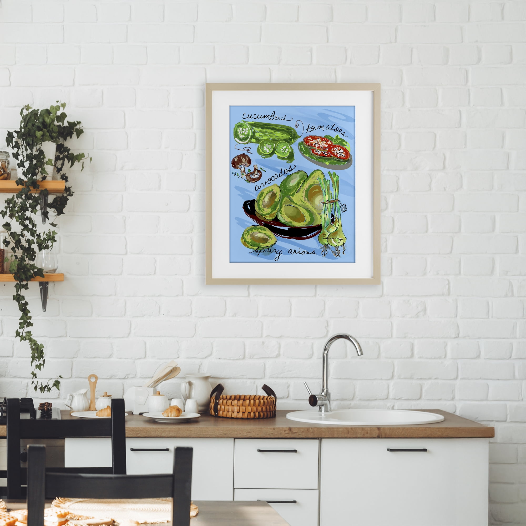 Stupell Industries Fresh Produce Collection Birch Framed Print Under Glass, design by Susan Lugar