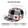 thumbnail image 6 of Fotbe Heart Black Buffalo Plaid Gingham Flat Bill Visor Cap Classic Snapback Hat Polyester Foam Trucker Hat Trucker Cap Adjustable Baseball Cap, 6 of 9