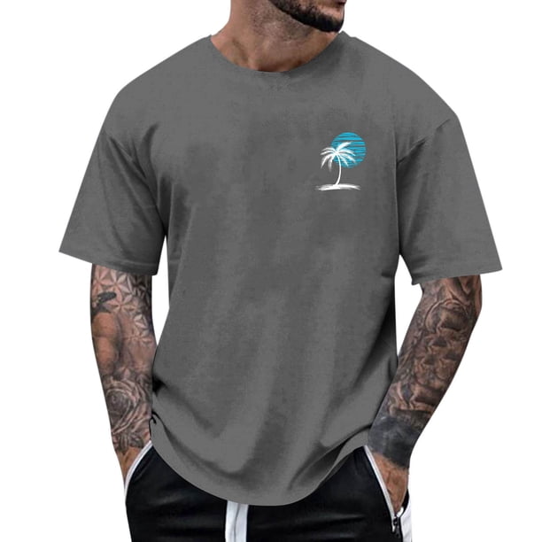 Tops para hombre, blusas y camisas de manga corta con cuello redondo para hombre, camisetas casuales con estampado de moda para hombre, blusa de manga corta, blusa de poliéster para hombre.