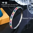 thumbnail image 6 of Square Cut CZ Yellow Gold Plated Open Cuff Bangle for Women Multicolor Jewelry, 6 of 9