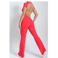 thumbnail image 4 of SKQIT Flare Workout Jumpsuits for Women One Piece Short Sleeves Scrunch Butt Lifting Gym Bodysuit Sexy Backless Yoga Outfits, 4 of 7