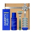 thumbnail image 1 of HARRY'S PLUS: Kit de afeitado para hombre - Caja de regalo con mango premium, 5 cartuchos de hojas de afeitar, gel de afeitar espumoso de 56 ml y funda de viaje, sistema pivotante avanzado - Moss, 1 of 9