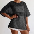 thumbnail image 6 of SSZMDLB Women Sequins T-Shirt Short Sleeve Round Neck Casual Basic Tee Holiday Party Tops Summer Fashion Outfits Workout Clothes, Black S, 6 of 7