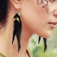 thumbnail image 5 of Feather Earrings for Women Bohemian Fringe Tassel Long Drop Dangle Earrings Set with Design for Women, 5 of 5