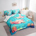 thumbnail image 3 of Homewish Cute Salamander 7-Piece Bedding Comforter Set,Pink Axolotl King Bedding Sets,Colorful Ocean Animal Bed Sheets For Boys Girls,Super Cozy Room Decor Reversible, 3 of 8