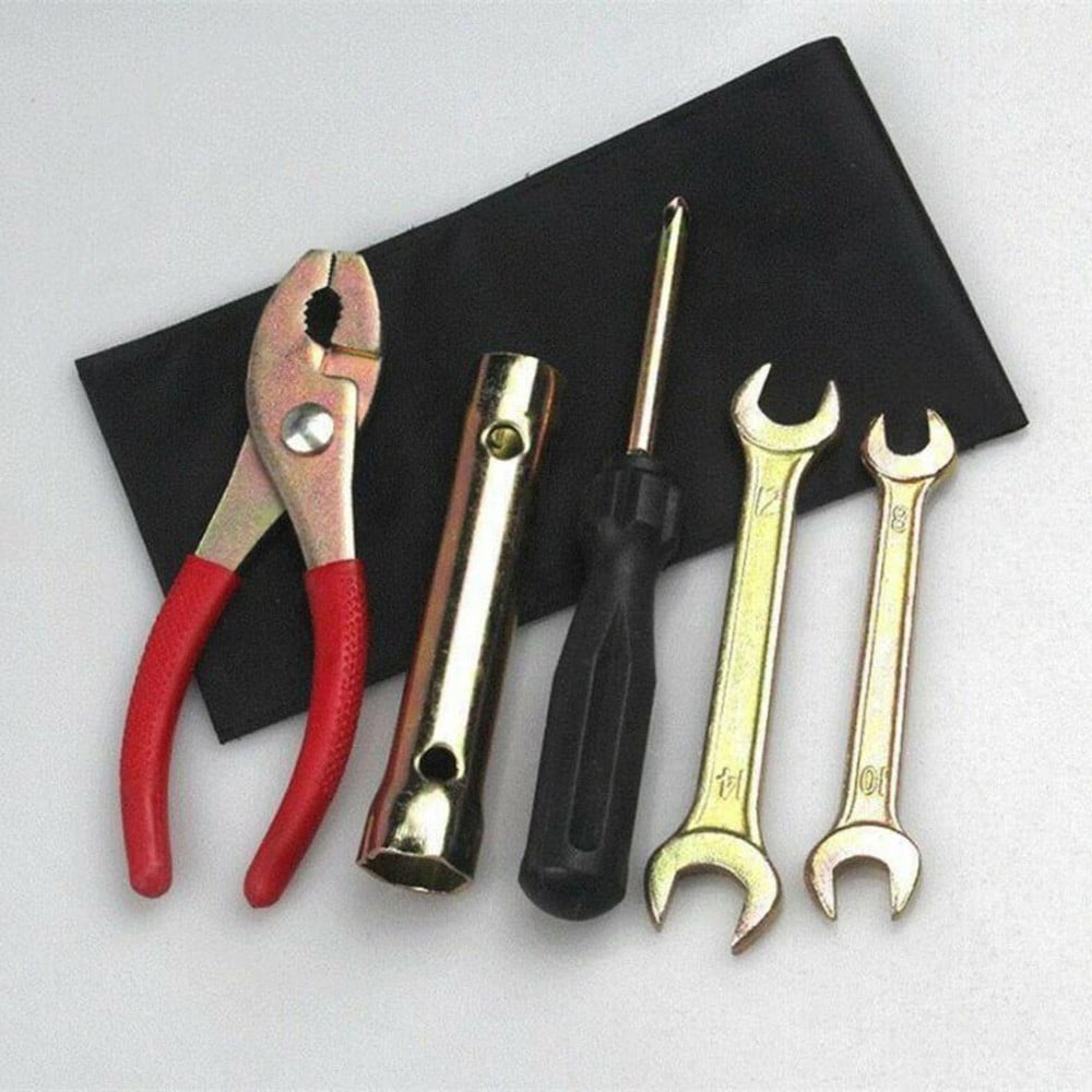 Pliers w/Bag 5pcs Motorcycle Hand Tool Kit Spanner Screwdriver Wrench