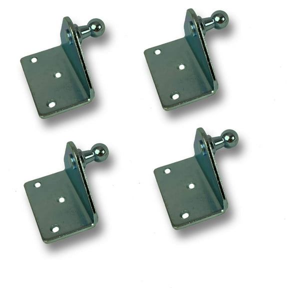Qty 4 Enz Ball Stud Joint 10mm=3/8 Inch Hole Mount L Bracket Zinc New for Car Gas Shock Strut - Lift Supports Depot K-aB180Z-4-a