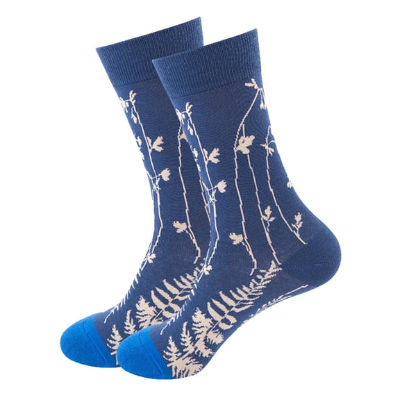 USSUMA Socks Gifts for Women Men Women Mens Unisex Gifts Printed Casual Winter Warm Cotton Knit Soft Long 1 Pair of Socks Blue