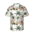 thumbnail image 2 of Yiaed Flamingo Palm Trees Print Hawaiian Shirt for Men Short Sleeve Button Down Shirts Beach Shirts for Men-X-Large, 2 of 5