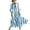 Light Blue, variant on Rutainlusire Women's Summer Dresses Women's V-Neck Striped Print 3/4 Sleeve Maxi Dress Bohemian Flowy Casual Black L