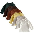 thumbnail image 2 of Esaierr Baby Toddler Boys Girls Undershirt T Shirts Infant Fall Winte High Neck Tee Long Sleeve Base Warm Top 3M-3Y Little Boys Girls Cute Comfortable Casual Thermal Pullover, 2 of 7