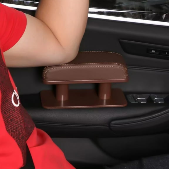 Lksixu Car Armrest Support Left Elbow Pad, PU Leather Adjustable Auto Universal Armrest Pad Relieve Drivers Arm Anti-Fatigue Car Door Armrest Rest Support Pad Auto Console Cushion Car Accessories