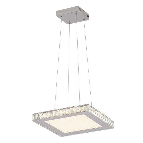 Bethel International LED Chandelier Chrome Stainless Steel & Crystal