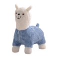 thumbnail image 3 of Reposapiés otomano, taburete para niños, muñeco de peluche de alpaca, asiento acolchado, reposapiés de animales de dibujos animados, taburete otomano Azul mayimx Escabel, 3 of 9