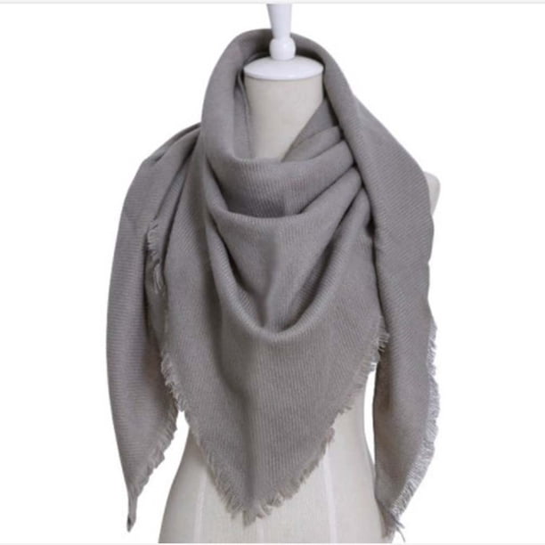 Pañuelo de cuello para mujer, pañuelo de hombro, estola, bufanda cuadrada tipo manta con flecos, 140 x 140 cm