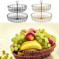 thumbnail image 3 of Wosthever Práctica bandeja de metal para servir, cesta de almacenamiento de frutas fácil de limpiar que ahorra espacio, cesta de frutas de 2 Almacenamiento y organización del hogar, 3 of 6