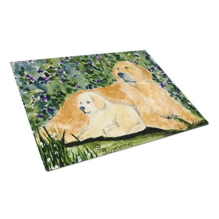 

Caroline s Treasures SS8852LCB Golden Retriever Glass Cutting Board Large 12H x 16W multicolor