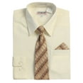 thumbnail image 3 of Gioberti Boy's Long Sleeve Dress Shirt + Plaid Tie, Bow Tie and Hanky, 3 of 5