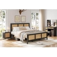 thumbnail image 4 of Eastvita Bohemian Rattan Queen Size Bed Frame with Headboard Noise - Free/Strong Metal Slats Support/No Box Spring Needed/Black, 4 of 6