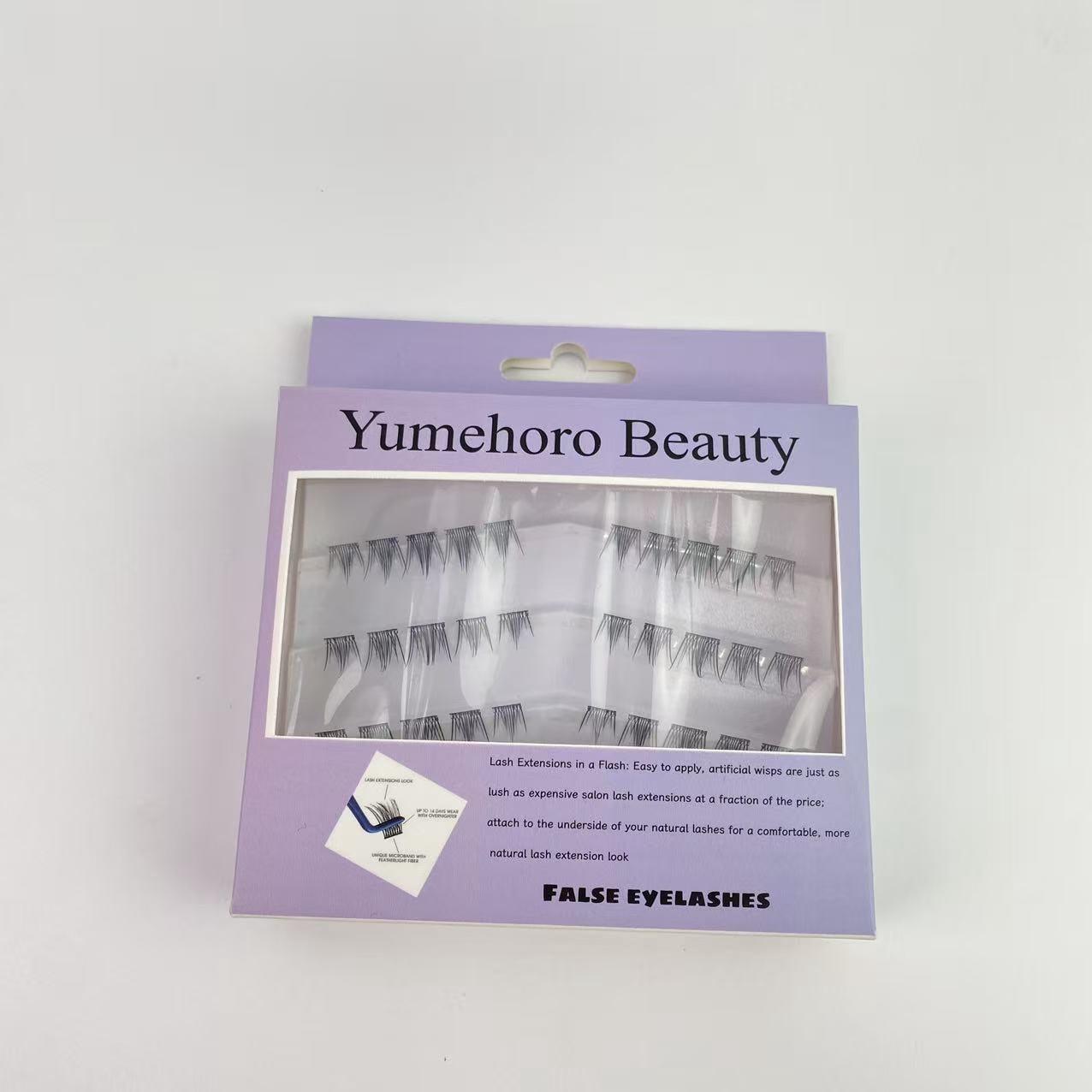 Yumehoro Beauty False eyelashes,Eyelash Extension Lengthening Wisps - Featherlight Synthetic Reusable Artificial Eyelashes