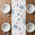 thumbnail image 6 of Navy Blue Coastal Table Runner - 36 Inch Long, Kitchen Dining Table Runner Dresser Scarves, Coral Turtle Starfish Jellyfish Farmhouse Decor for Coffee Tables Wedding Party Banquet, 6 of 8