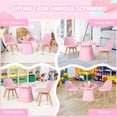 thumbnail image 4 of Resenkos Wooden Kids Activity Table and Chairs Set with Padded Seat-Pink, Small Folding Table for Arts & Crafts, Snack Time, Homeschooling, Homework, 4 of 9