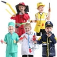 thumbnail image 5 of Toptie 5 Sets Kids Dress Up Costumes for Preschool, Doctor Firefighter Police Surgeon Construction Worker for Boys Girls, 5 of 8