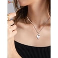 thumbnail image 2 of Spencer 1 Pair Magnetic Love Matching Necklace for Couples, Two Souls One Heart Pendant Necklaces Distance Faceted Charm Lover Necklace (Silver), 2 of 7