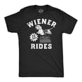 thumbnail image 1 of Mens Funny T Shirts Wiener Rides Sarcastic Dog Graphic Novelty for Men (Heahter Black - Wiener Rides) - M, 1 of 3