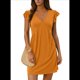 thumbnail image 1 of Vestido Tipo Chaleco Holgado con Mangas de y Escote en V Profundo para Mujer, Color Naranja, Talla M, 1 of 6