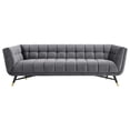thumbnail image 3 of Modway Adept Performance Velvet Tufted Sofa in Gray and Black, 3 of 6