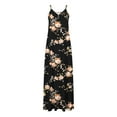 thumbnail image 3 of Black Ladies Casual Sleeveless Slip Dresses for Women Vneck Spandex Floral Print Maxi Long Loose Fit Fall Summer 2025 Clothes Trendy L, 3 of 4