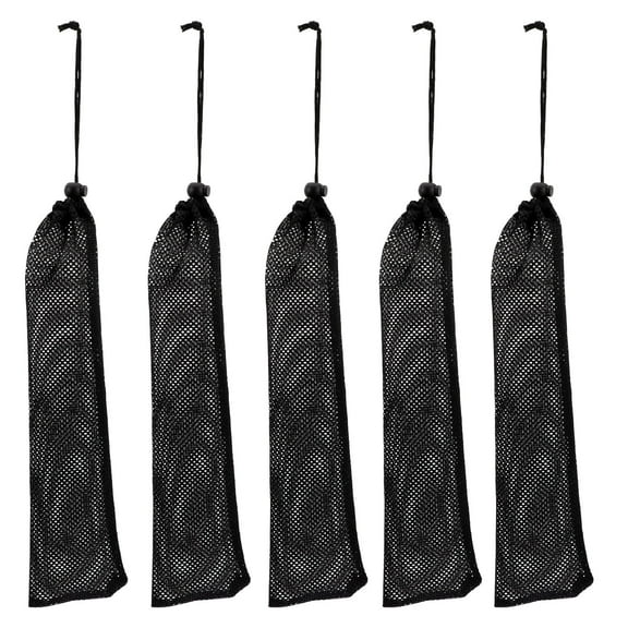 Niceauty 5Pcs Bird Feeder Nylon Black Long Mesh Bag for Outdoor Use 15.33X3.73X0.20in