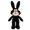 as shown_011, variant on Wizlet Black Rabbit Plush Toy, Retro Black Cute Plush Toy A Heartwarming Choice For Companionship 17.7 in