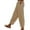 Khaki, variant on Travel Outfits Women Airport Women Solid Pants High Waisted Wide Leg Pants Fashion Drawstring Elastic Trousers Comfy Straight Leg Long With Pockets Womens plus Size Casual Casual Dress for Navy 2XL