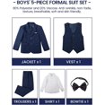 thumbnail image 3 of Boys Formal Suit Set 5 Piece Slim Fit Black Suit with Shirt and Vest, 3 of 7